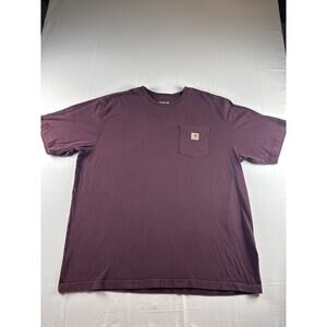 Carhartt Pocket T Shirt Mens 2XL Loose Fit Workwear Heavyweight Tee